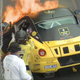 Illustration for article titled Formula Drift Ferrari Catches Fire On Debut